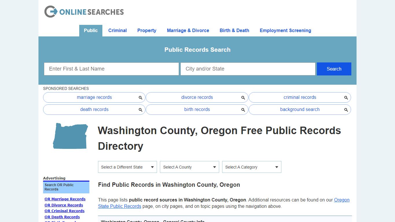 Washington County, Oregon Public Records Directory